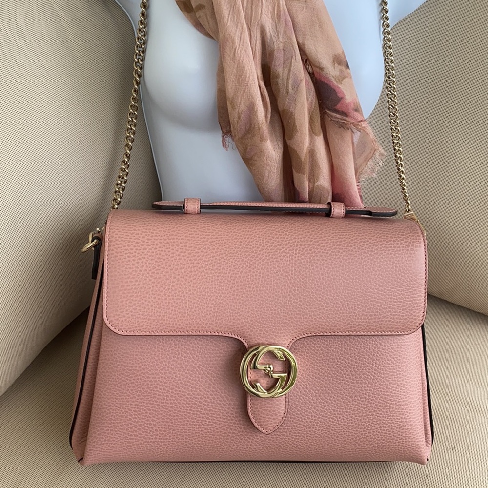 Gucci Top Handle 13X10 Pale Pink Bag NWT
